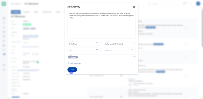 Fill Activity and hit Save