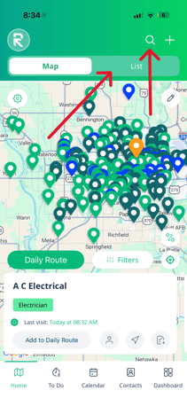 Search for the account