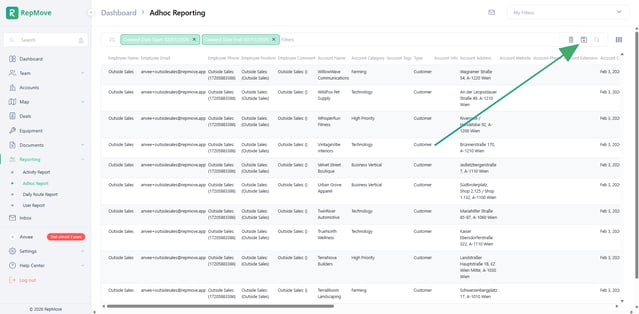 adhoc report save filters
